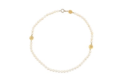 Lot 328 - Chanel Ivory Pearl Coin Necklace