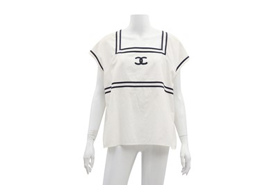 Lot 515 - Chanel Ivory Poplin CC Sailor Blouse