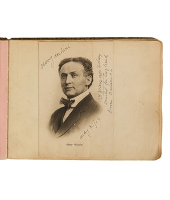 Lot 43 - Autograph Album.- Incl. Harry Houdini