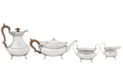 Lot 373 - A George V sterling silver four piece tea service, London 1921 by Philip Hanson Abbot