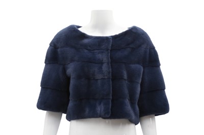 Lot 68 - Tritone Furs Navy Mink Cropped Jacket - Size 40