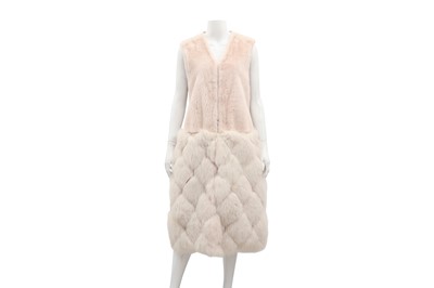 Lot 111 - Genny Baby Pink Mink Long Gilet - Size 44