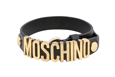 Lot 339 - Moschino Black Logo Double Wrap Bracelet