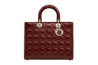 Lot 180 - Christian Dior Burgundy Large Lady Dior Bag