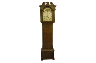 Lot 416 - A GEORGE III IRISH MAHOGANY EIGHT-DAY LONGCASE CLOCK, SIGNED JAMES COLBORN DERRY