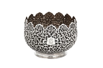 Lot 158 - A late 19th century Anglo – Indian unmarked silver bowl, Lucknow circa 1900