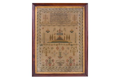 Lot 547 - A FRAMED REGENCY PERIOD SAMPLER DATED 1824