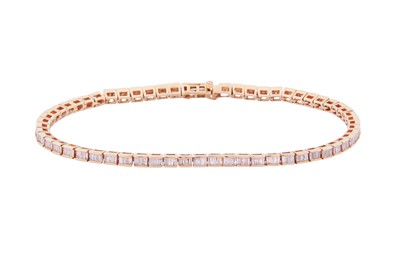 Lot 203 - A DIAMOND LINE BRACELET