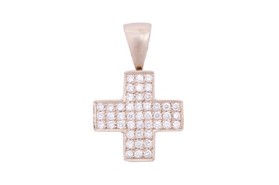 Lot 133 - A SQUARE CROSS DIAMOND PENDANT