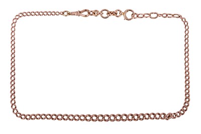 Lot 4 - A 9CT ROSE GOLD ALBERT CHAIN