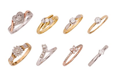 Lot 14 - EIGHT DIAMOND RINGS