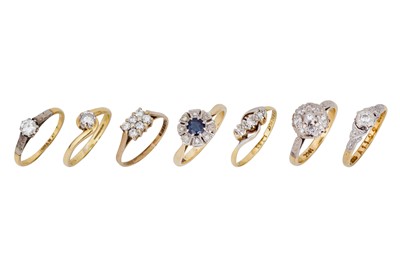 Lot 13 - SEVEN DIAMOND RINGS