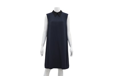 Lot 67 - Miu Miu Navy Crepe Peter Pan Collar Dress - Size 46