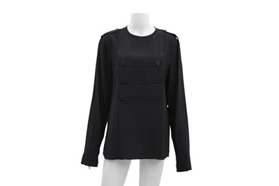 Lot 478 - Tod's Black Silk Military Blouse - Size 46