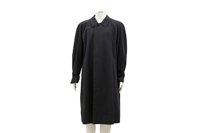 Lot 76 - Burberry Men's Navy Gaberdine Car Coat - Size 56