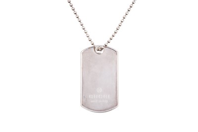 Lot 445 - Gucci Silver Dogtag Pendant Necklace