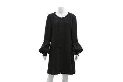 Lot 429 - Chanel Black Wool Zip Front Dress - Size 46