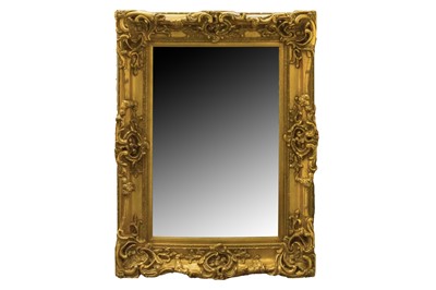 Lot 312 - A ROCOCO STYLE RECTANGULAR GILT FRAMED MIRROR