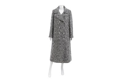 Lot 433 - Chanel Monochrome Wool CC Military Coat - Szie 48