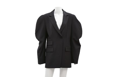 Lot 466 - Tibi Black Wool Barrel Sleeve Jacket - Size 12