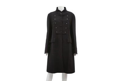 Lot 432 - Prada Black Wool Military Coat - Size 48