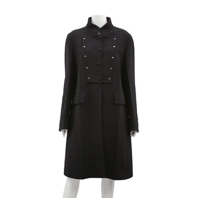 Lot 245 - Prada Black Wool Military Coat - Size 48