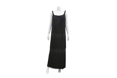 Lot 475 - Black Couture Silk Evening Maxi Dress