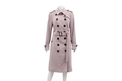 Lot 87 - Burberry Lilac Cashmere Sandringham Trench Coat - Size 16