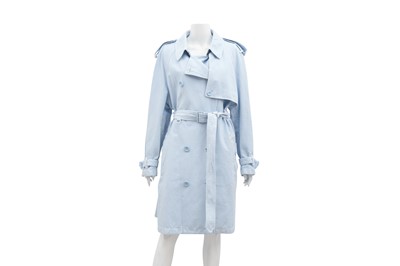 Lot 17 - Burberry Pastel Blue Trench Coat