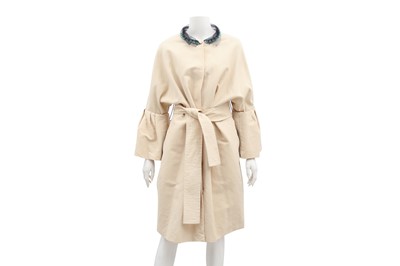 Lot 305 - Lanvin Buttermilk Embellished Coat - Size 40