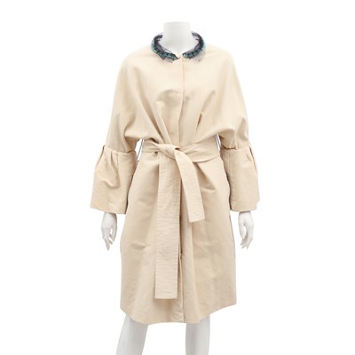 Lot 625 - Lanvin Buttermilk Embellished Coat - Size 40
