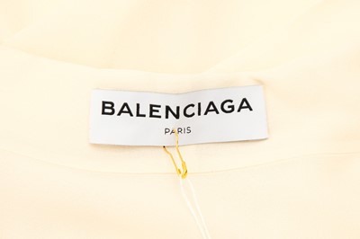 Lot 317 - Balenciaga Cream Silk Pussy Bow Blouse - Size 42
