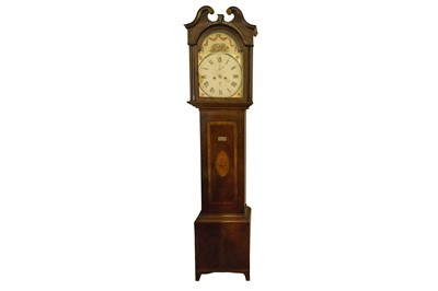 Lot 417 - A GEORGE III OAK LONGCASE CLOCK