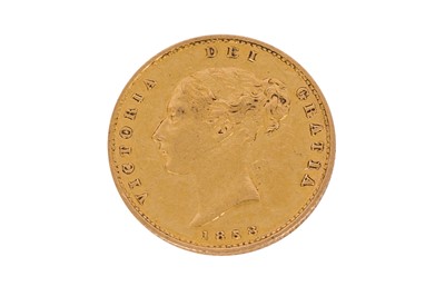 Lot 85 - AN 1858 YOUNG HEAD QUEEN VICTORIA HALF SOVEREIGN