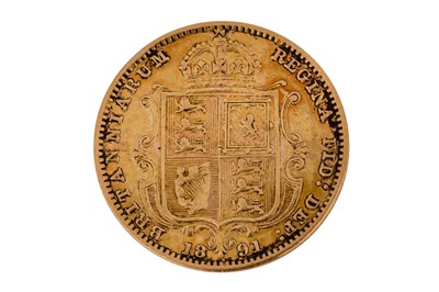 Lot 135 - AN 1891 QUEEN VICTORIA HALF SOVEREIGN