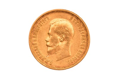 Lot 103 - AN 1899 TSAR NICHOLAS II 10 RUBLE COIN