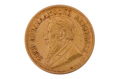 Lot 101 - AN 1895 PRESIDENT KRUGER HALF POND SOUTH AFRICAN GOLD COIN