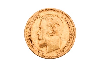 Lot 102 - AN 1904 TSAR NICHOLAS II FIVE-RUBLE COIN