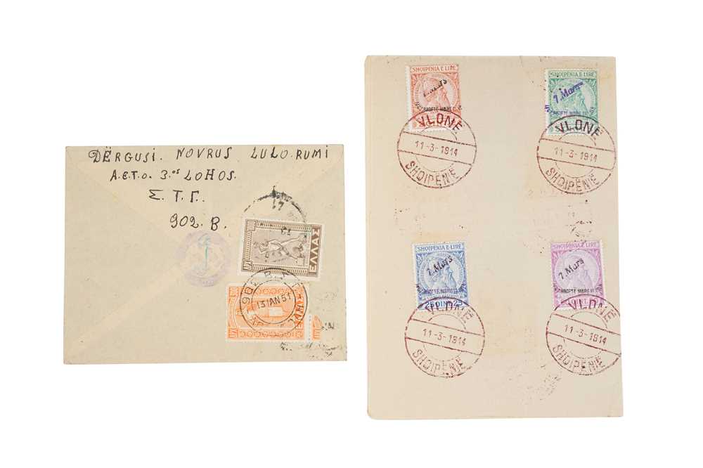 Lot 44 - ALBANIA 1914 Prince William of Wied set and 1951 Albanian POW Cover to Istanbul