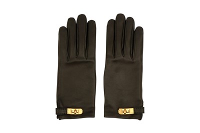 Lot 334 - Hermes Black Kelly Gloves - Size 7