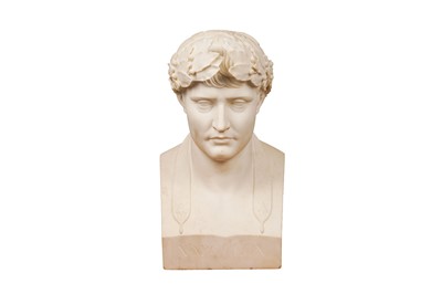 Lot 377 - A WHITE COMPOSITE BUST OF NAPOLEON BONAPARTE AS CAESAR