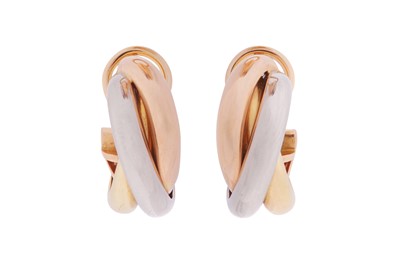 Lot 309 - CARTIER Ι A PAIR OF TRINITY HOOP EARRINGS