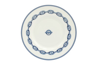 Lot 35 - Hermes 'Chaine D'Ancre' Blue Bread and Butter Plates