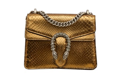 Lot 194 - λ Gucci Bronze Python Embellished Dionysus Mini Shoulder Bag