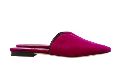 Lot 79 - Manolo Blahnik Magenta Flat Slipper Mule - Size 37