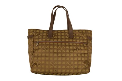 Lot 304 - Chanel Khaki CC Travel Line Large Shoulder Tote