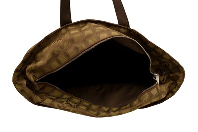 Lot 304 - Chanel Khaki CC Travel Line Large Shoulder Tote