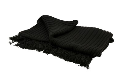 Lot 500 - Chanel Black Wool Chunky Rib Knit Scarf