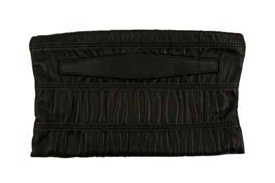 Lot 335 - Prada Black Gaufre Logo Pouchette Clutch