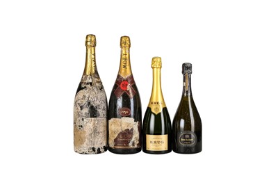 Lot 4 - CHAMPAGNE 1996 DOM RUINART 1x75cl, KRUG GRAND CUVEE 1x75cl, 1990 MOET ET CHANDON MAGNUM 1x1.5l, 1965 AYALA MAGNUM 1x1.5l